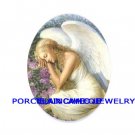 SLEEPING ANGEL ROSE UNSET CAMEO PORCELAIN CABOCHON