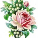 LILY OF THE VALLEY ROSE UNSET PORCLAIN CAMEO CABOCHON