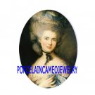 VICTORIAN LADY WITH BLUE DRESS* UNSET CAMEO PORCELAIN CABOCHON