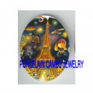 PARIS EIFFEL TOWER BALLOON * UNSET CAMEO PORCELAIN CABOCHON