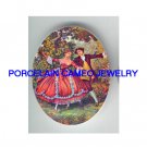 FRENCH COURTING DANCE COUPLE UNSET CAMEO PORCELAIN CABO
