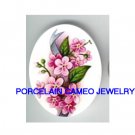 PINK FORGET ME NOT FLOWER UNSET PORCLAIN CAMEO CABOCHON