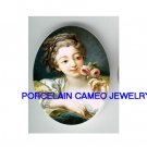 VICTORIAN LADY WITH ROSE UNSET PORCELAIN CAMEO CABO