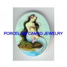 MERMAID MOM CUDDLING BABY UNSET CAMEO PORCELAIN CABO