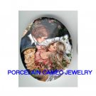 SLEEPING BEAUTY PRINCE ROSE* UNSET CAMEO PORCELAIN CABOCHON