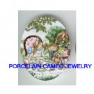 ALICE IN WONDERLAND RABBIT  * UNSET CAMEO PORCELAIN CABOCHON