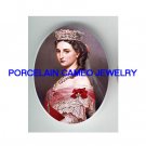 VICTORIAN ROYAL CROWN PRINCESS LADY UNSET CAMEO PORCELAIN CABOCHON