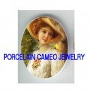 VICTORIAN LADY ROSE BUTTERFLY * UNSET CAMEO PORCELAIN CABOCHON