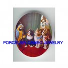 PARROT MACAW BIRD 3 VICTORIAN KITTY CAT CAMEO PORCELAIN
