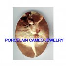 DANCING BALLERINA WITH ROSE * UNSET CAMEO PORCELAIN CABOCHON
