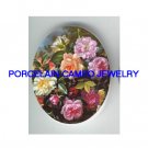 COLORFUL SPRING WILD ROSE  * UNSET CAMEO PORCELAIN CABOCHON