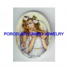 ROSE ANGEL PLAY FLUTE UNSET PORCELAIN CAMEO CABOCHON