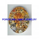 LION TIGER LEOPARD WILD CAT COLLAGE * UNSET CAMEO PORCELAIN CABOCHON