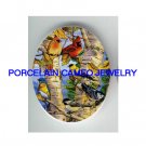 5 CARDINAL BLUEBIRD CHICKADEE BIRD COLLAGE * UNSET CAMEO PORCELAIN CABOCHON