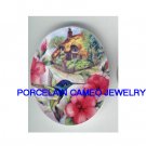 HUMMINGBIRD HIBISCUS ENGLISH COTTAGE CAMEO PORCELAIN