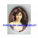 VICTORIAN LADY PURPLE ROSE UNSET CAMEO PORCELAIN CABO