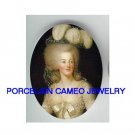 QUEEN MARIE ANTOINETTE FEATHER HAT * UNSET CAMEO PORCELAIN CABOCHON