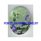 HUMMINGBIRD MORNING GLORY UNSET CAMEO PORCELAIN CABO