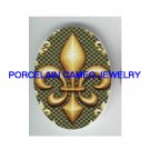 FLEUR DE LIS * UNSET CAMEO PORCELAIN CABOCHON