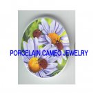 3 LADYBUG WITH SPRING DAISY * UNSET CAMEO PORCELAIN CABOCHON