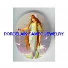 VICTORIAN MERMAID SEA GODDESS * UNSET CAMEO PORCELAIN CABOCHON