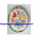 SPRING ROSE BOUQUET UNSET CAMEO PORCELAIN CABOCHON