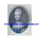 YOUNG MARIE ANTOINETTE BLUE RIBBON* UNSET CAMEO PORCELAIN CABOCHON
