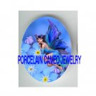 FORGET ME NOT FAIRY UNSET PORCELAIN CAMEO CABOCHON