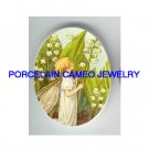 LILY OF THE VALLEY FAIRY  * UNSET CAMEO PORCELAIN CABOCHON
