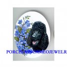 BLACK POODLE DOG FORGET ME NOT CAMEO PORCELAIN CABO