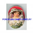VINTAGE BRIDE ROSE BOUQUET* UNSET CAMEO PORCELAIN CABOCHON