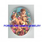 3 VICTORIAN ANGEL CHERUB ROSE CAMEO PORCELAIN CAB 30X40