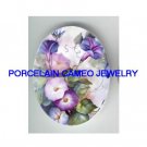 PURPLE MORNING GLORY* UNSET CAMEO PORCELAIN CABOCHON