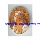 ALPHONSE MUCHA LADY* UNSET CAMEO PORCELAIN CABOCHON