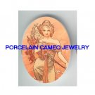 ALPHONSE MUCHA SPRING LADY* UNSET CAMEO PORCELAIN CABOCHON
