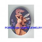 VICTORIAN IRIS DRAGONFLY FAIRY* UNSET CAMEO PORCELAIN CABOCHON