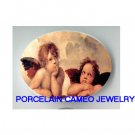 2 RAPHAEL ANGEL CHERUB* UNSET CAMEO PORCELAIN CABOCHON
