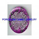 CELTIC PURPLE LOVE HEART UNSET CAMEO PORCELAIN CAB 3040