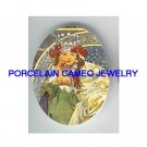 ALPHONSE MUCHA Princess Hyacinth * UNSET CAMEO PORCELAIN CABOCHON