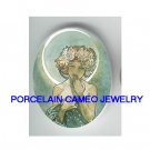 ALPHONSE MUCHA MOON LADY* UNSET CAMEO PORCELAIN CABOCHON