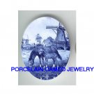 MARE CLOT HORSE WINDMILL * UNSET CAMEO PORCELAIN CABOCHON