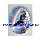 AMERICAN EAGLE RAINBOW MOUNTAIN   * UNSET CAMEO PORCELAIN CABOCHON