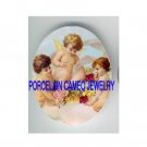 3 VICTORIAN ANGEL CHERUB ROSE* UNSET CAMEO PORCELAIN CABOCHON