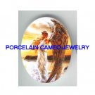 GOLDEN OCEAN ANGEL * UNSET CAMEO PORCELAIN CABOCHON