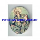 3 VICTORIAN MERMAID SISTERS UNSET CAMEO PORCELAIN CAB