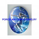 DIANA HUNTRESS CRESCENT MOON * UNSET CAMEO PORCELAIN CABOCHON