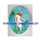 VICTORIAN CALLA LILY FAIRY * UNSET CAMEO PORCELAIN CABOCHON