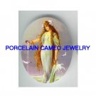 VICTORIAN MERMAID SEA GODDESS * UNSET CAMEO PORCELAIN CABOCHON 18x25MM