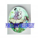 ALICE IN WONDERLAND UNSET PORCELAIN CAMEO CABOCHON