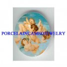 VICTORIAN  PLAYFUL ANGEL CHERUB* UNSET CAMEO PORCELAIN CABOCHON